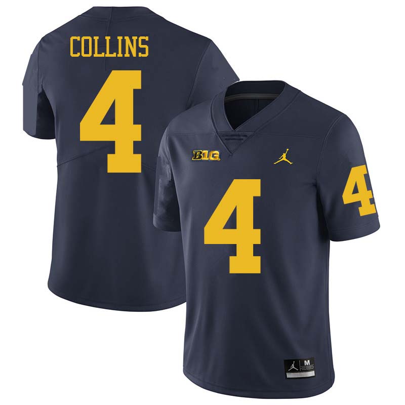 Jordan Brand Men #4 Nico Collins Michigan Wolverines College Football Jerseys Sale-Navy